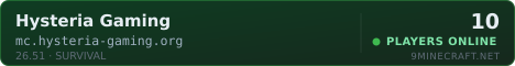 Hysteria Gaming Minecraft Bedrock server