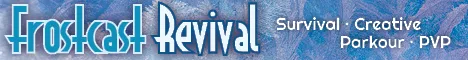 play.frostcast.network Minecraft Bedrock server banner