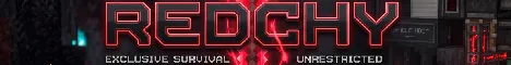 REDCHY.COM • ѕᴜʀᴠɪᴠᴀʟ Minecraft Bedrock server banner