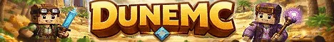 WELCOME TO DUNEMC | 1.8-26.2 Minecraft Bedrock server banner