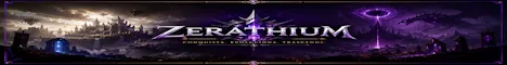 🔥 ZERATHIUM │ RPG • AVENTURAS Minecraft Bedrock server banner