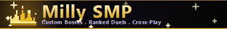 MillySMP│ 1.21.11 Minecraft Bedrock server banner